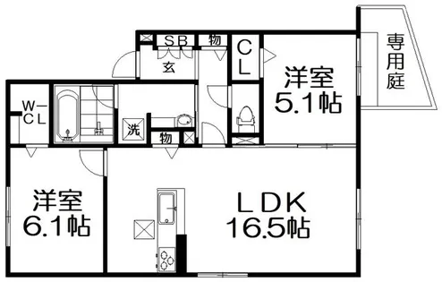 T-residence楠葉【105号室】の間取り