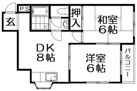 シャルマン津村【2階】の間取り