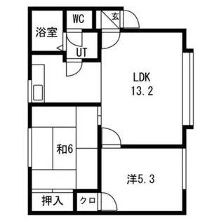 北海道札幌市手稲区富丘二条3丁目【アパート】の間取り