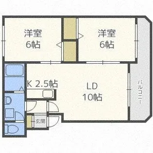 ハイデンス菊水A【1階】の間取り