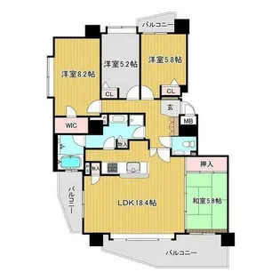 クリーンリバーフィネス桑園南【14階】の間取り