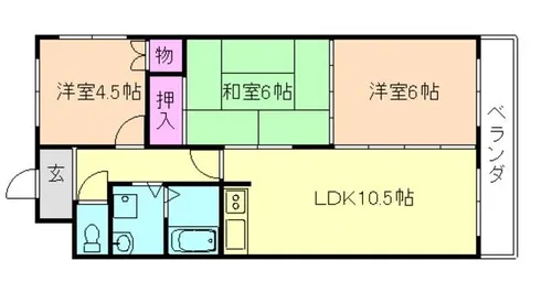 大阪府豊中市長興寺北2丁目【マンション】の間取り