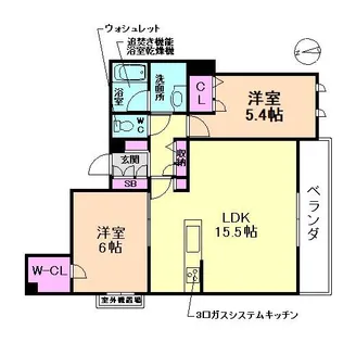 大阪府豊中市曽根南町2丁目【マンション】の間取り