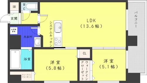 MODENA円山【9階】の間取り