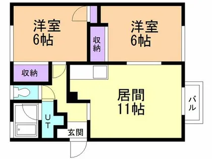 グランドール登別本町【202号室】の間取り