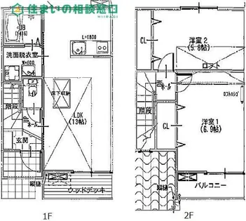 愛知県額田郡幸田町大字相見字阿原【テラスハウス】の間取り