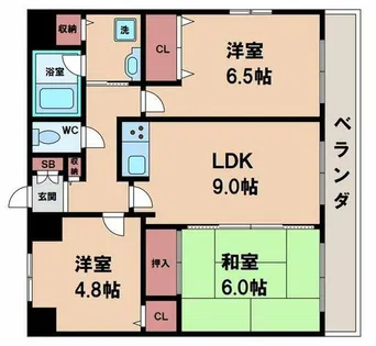 ライオンズシティ難波南第2【10階】の間取り