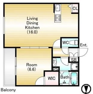 フローラリア阿倍野【1階】の間取り