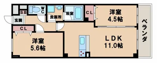 アーク美章園【1階】の間取り