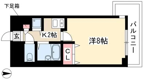 LUMINOUS TSURUMAKOEN(旧エルスタンザ鶴舞公園)【306号室】の間取り