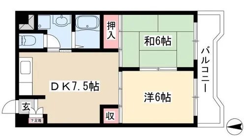 丸の内カジウラマンション【803号室】の間取り