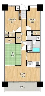 グランドール南草津【9階】の間取り