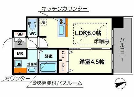 プレサンス京町堀ノース【11階】の間取り
