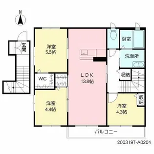 シャーメゾン善導寺【2階】の間取り