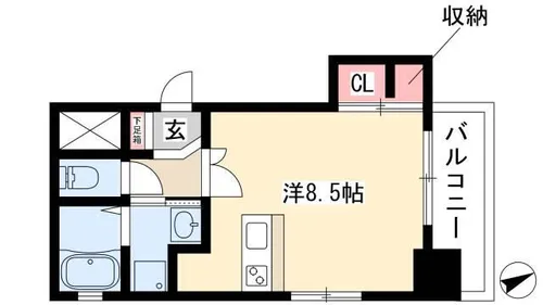 Grand E’terna名古屋鶴舞【1505号室】の間取り