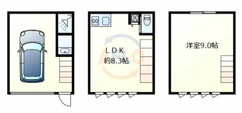 Le Ciel Garage House【1階】の間取り