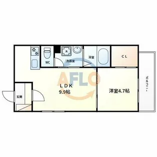 エトワール阿倍野【3階】の間取り