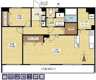マンションサルナート【6階】の間取り