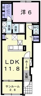ウエストガーデンⅥ【103号室】の間取り
