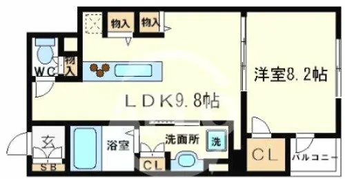 RIDGE北堀江【3階】の間取り