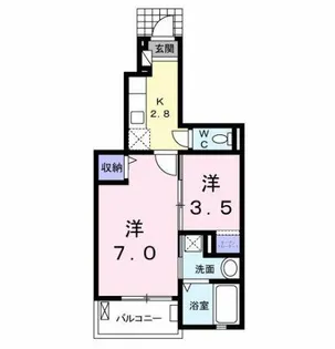 サンスピナ赤見Ⅰ【1階】の間取り