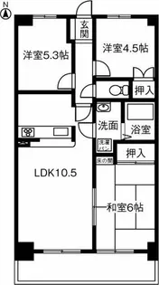 ウエストヒルズMARUKA【405号室】の間取り