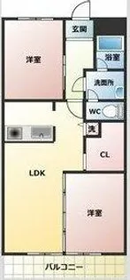 フラワーハイツ【4階】の間取り