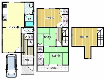 大阪府羽曳野市はびきの4丁目【一戸建】の間取り