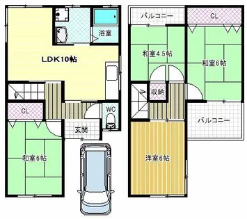 大阪府富田林市若松町4丁目【一戸建】の間取り