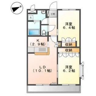 アベニール中島【2階】の間取り