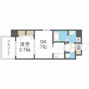 プライマル南森町パークビュー【602号室】の間取り