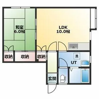 ニューウエスト八軒【202号室】の間取り