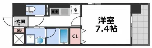 ボーベル玉造【9階】の間取り
