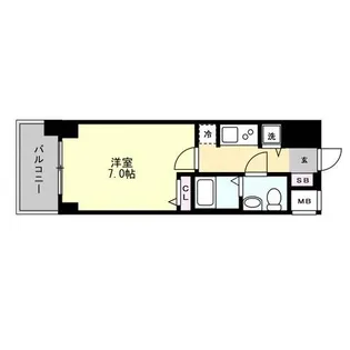 S-RESIDENCE難波BRILLER【15階】の間取り