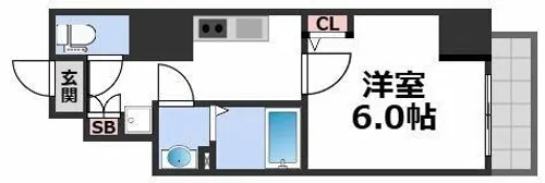 エグゼ阿倍野【8階】の間取り