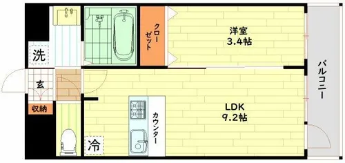 大阪府大阪市西区立売堀4丁目【マンション】の間取り