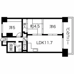 ファミール中加賀屋【3階】の間取り