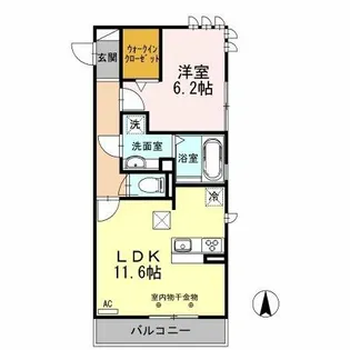 エトワール・デュノール【1階】の間取り