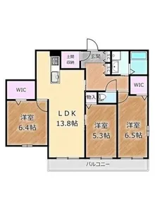 大阪府堺市堺区南三国ヶ丘町3丁【マンション】の間取り