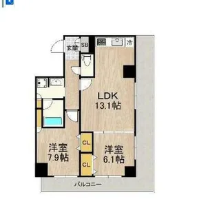 大阪府堺市堺区北花田口町2丁【マンション】の間取り