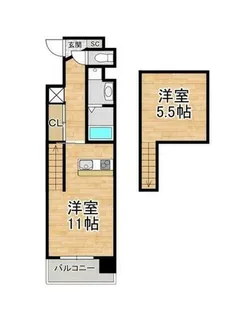大阪府堺市堺区南瓦町【マンション】の間取り