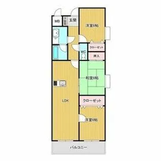 ロックガーデン 北棟【3階】の間取り