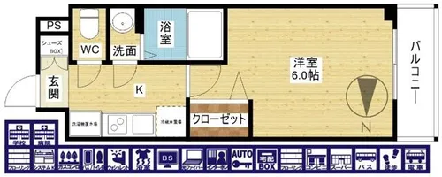 プレサンス東三国エンブレイス【8階】の間取り