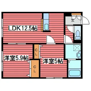 ウィスタリア西岡【2階】の間取り