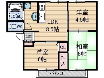 サンビレッヂ新和【1階】の間取り