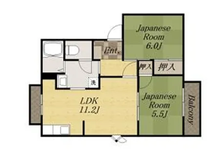 O・BハイツC【202号室】の間取り