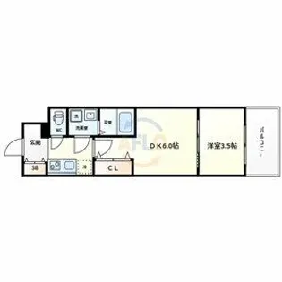 エスリードレジデンス大阪谷町ザ・マークス【7階】の間取り