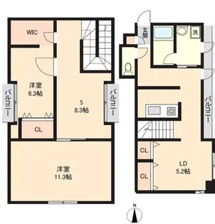 アクト・ワン第3ビル【5C号室】の間取り