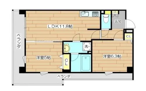 大阪府堺市堺区中之町西3丁【マンション】の間取り