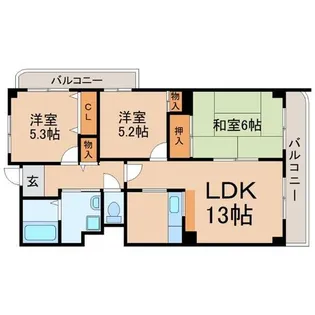 兵庫県尼崎市南七松町1丁目【マンション】の間取り